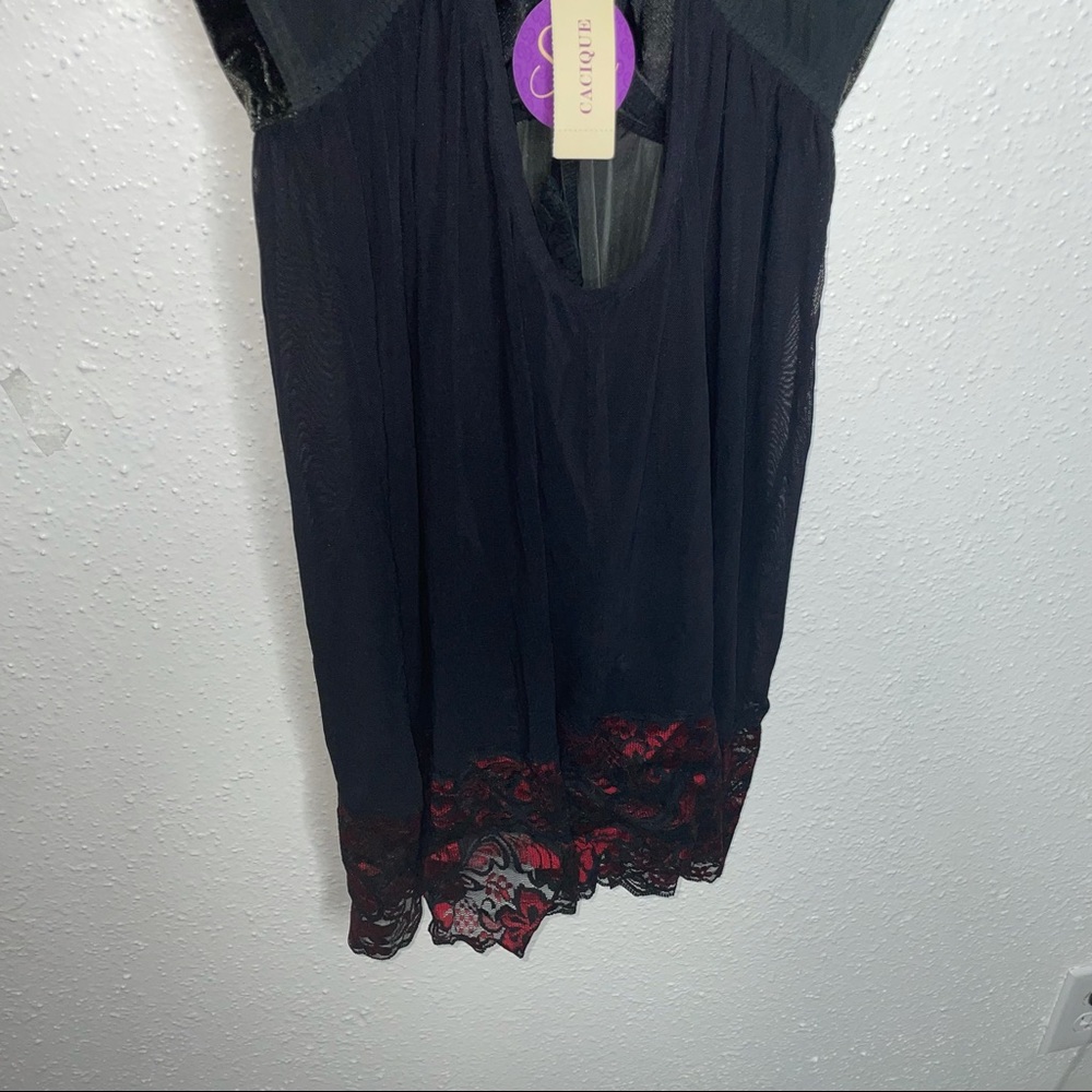 NWT Cacique velvet burnout floral lingerie chemise - Picture 6 of 9
